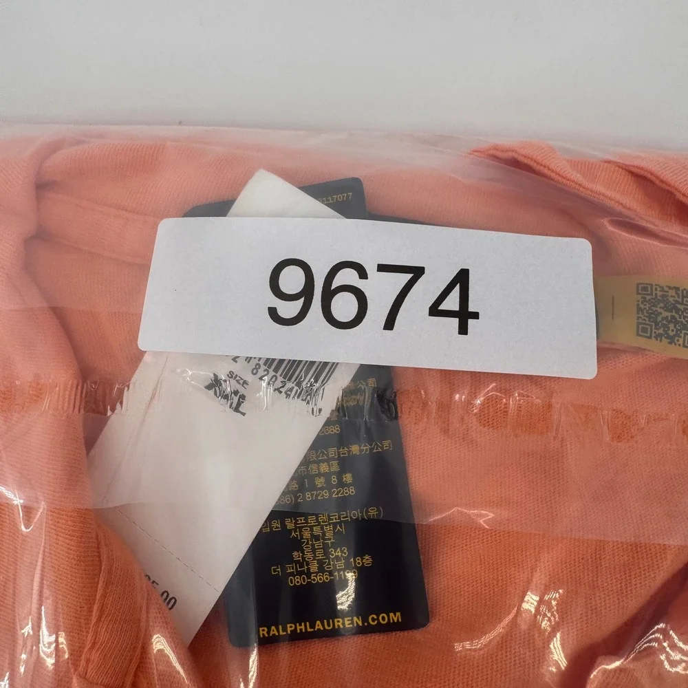 Polo Ralph Lauren Polo Shirt Mens XXL Orange Cotton Linen Short Sleeve Pocket
